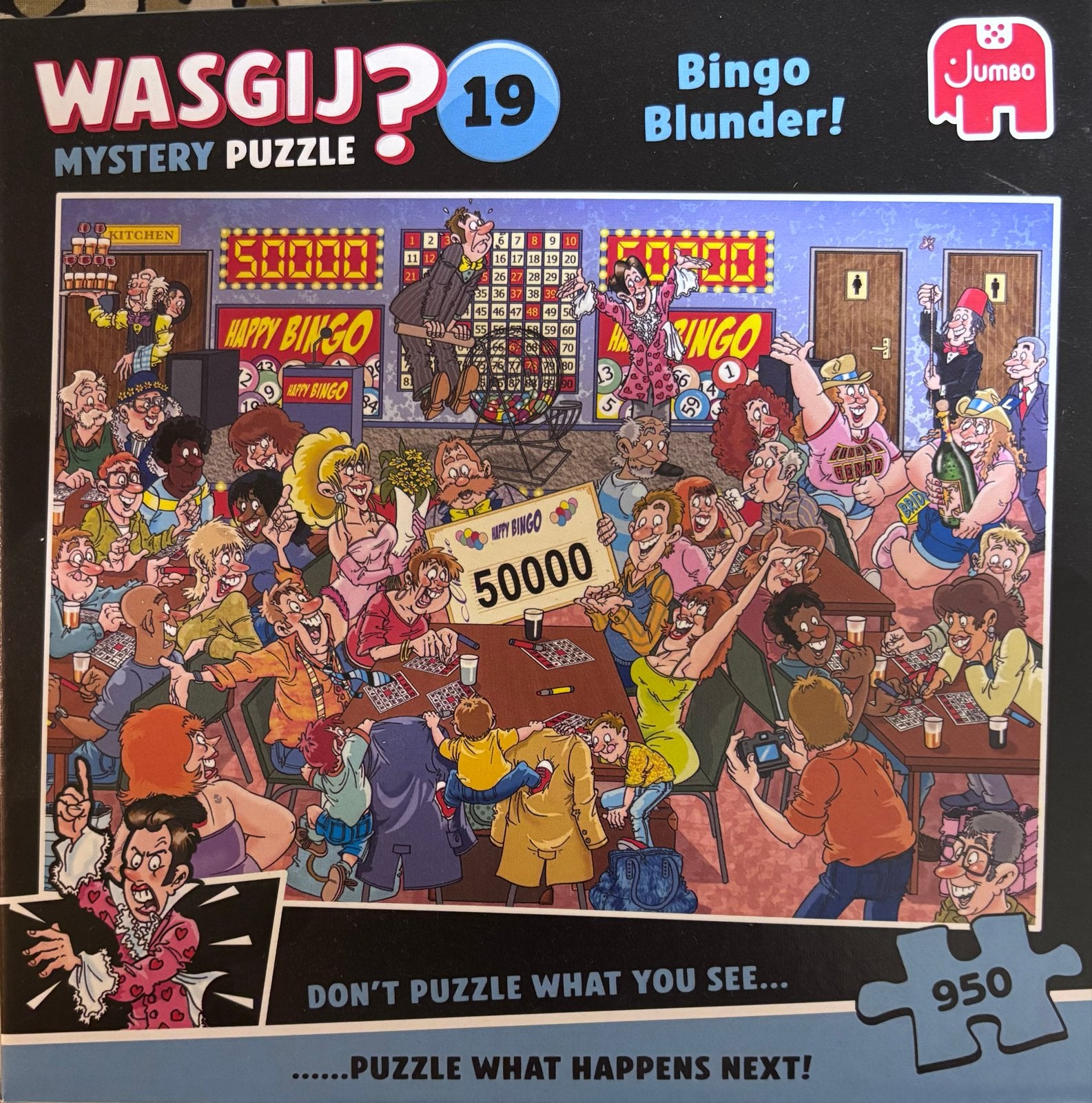 Wasgij? 19 Mystery Puzzel - Bingo Blunder! (950 stukjes), Ophalen, 500 t/m 1500 stukjes, Zo goed als nieuw, Legpuzzel