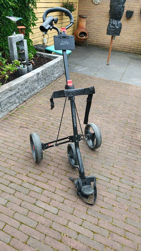 Golftrolley, Black Diamond, 3-wiels, met parapluhouder, Ophalen, Zo goed als nieuw, Golfkar, Overige merken