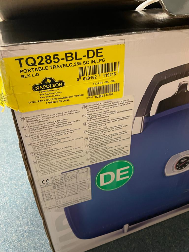 Napoleon TravelQ TQ285-BL-DE Draagbare Gasbarbecue, Ophalen, Nieuw