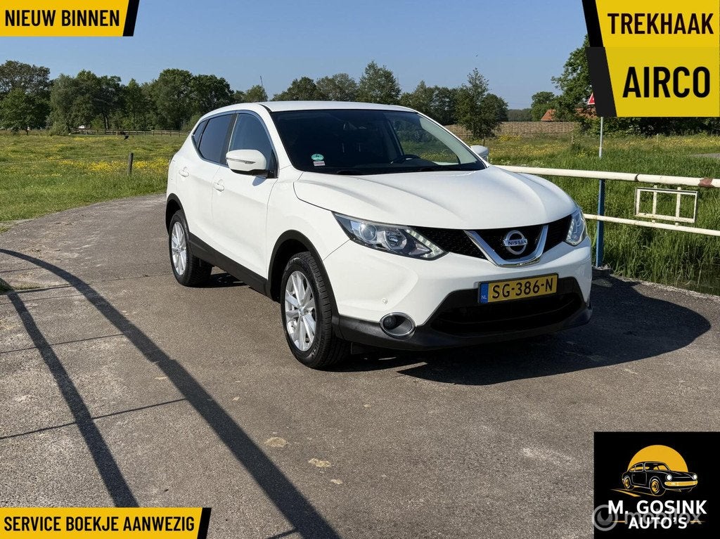 Nissan Qashqai 1.2 Trekhaak nieuwe turbo Airco apk nieuw, Voorwielaandrijving, Euro 5, Gebruikt, 4 cilinders