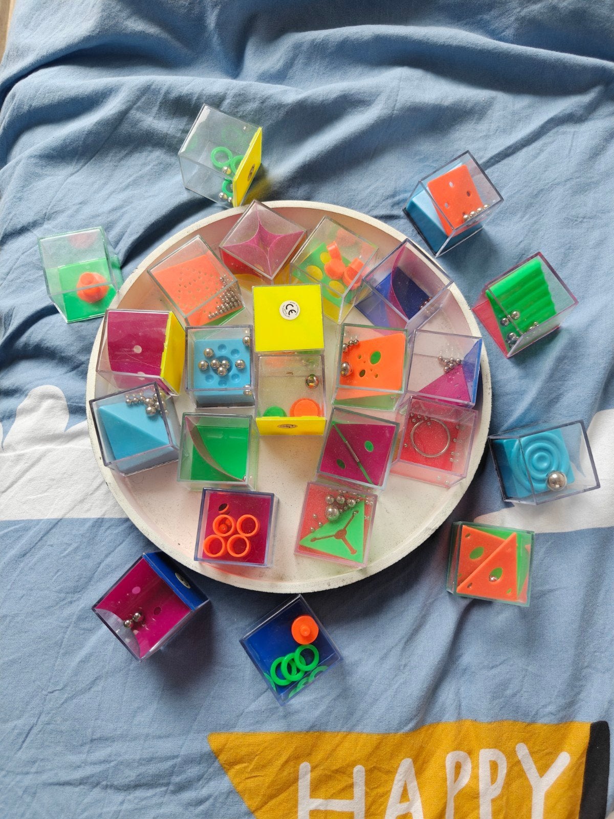 Set 24 puzzel blokken / kubus  - Behendigheid / geduldigheid, Ophalen of Verzenden, Zo goed als nieuw, Overige typen