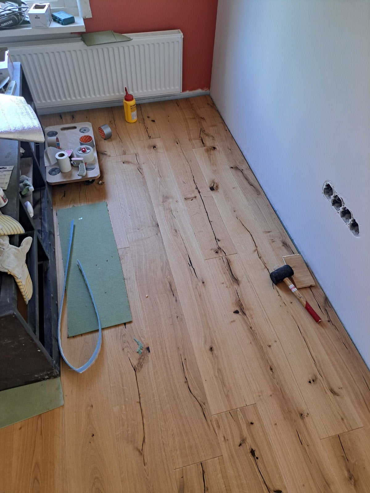 Eiken Multiplank vloer (ca. 12 m2) met ondervloer, Doe-het-zelf en Verbouw, Vloerdelen en Plavuizen, Nieuw, 10 m² of meer, 10 tot 30 cm