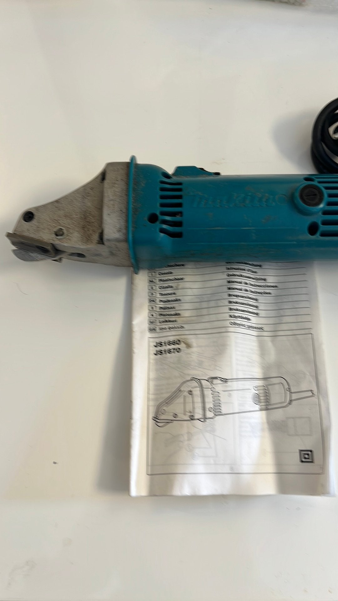 Makita plaatschaar JS1660, Ophalen of Verzenden, Gebruikt