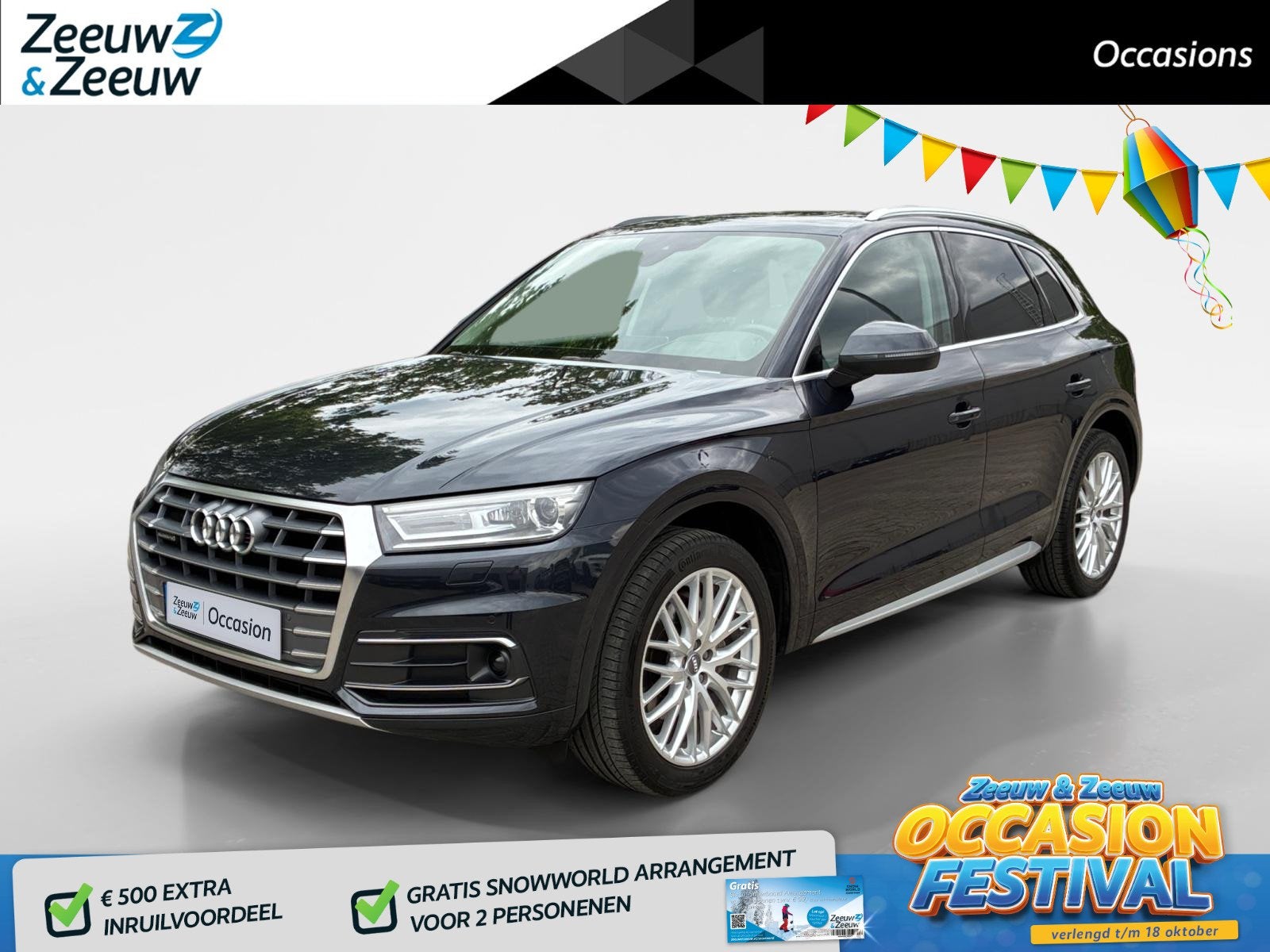 Audi Q5 2.0 TFSI quattro Design Pro Line Plus | SCHUIFKANTEL, Auto's, Automaat, Stof, Gebruikt, 4 cilinders