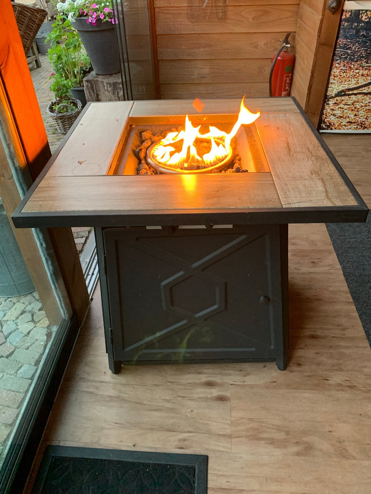 Vuurtafel met klein scheurtje in tegel, Ophalen of Verzenden, Gebruikt, Vuurkorf