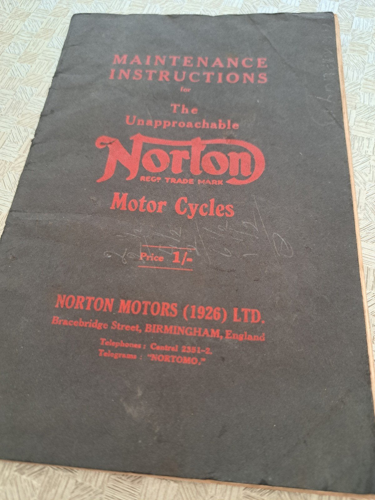 " NORTON" Model 18 Instructie boekje, Motoren, Ophalen of Verzenden, Overige merken