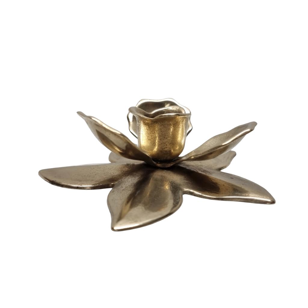 Vintage Lotus kandelaar, Overige materialen, Overige kleuren, Ophalen of Verzenden, Zo goed als nieuw