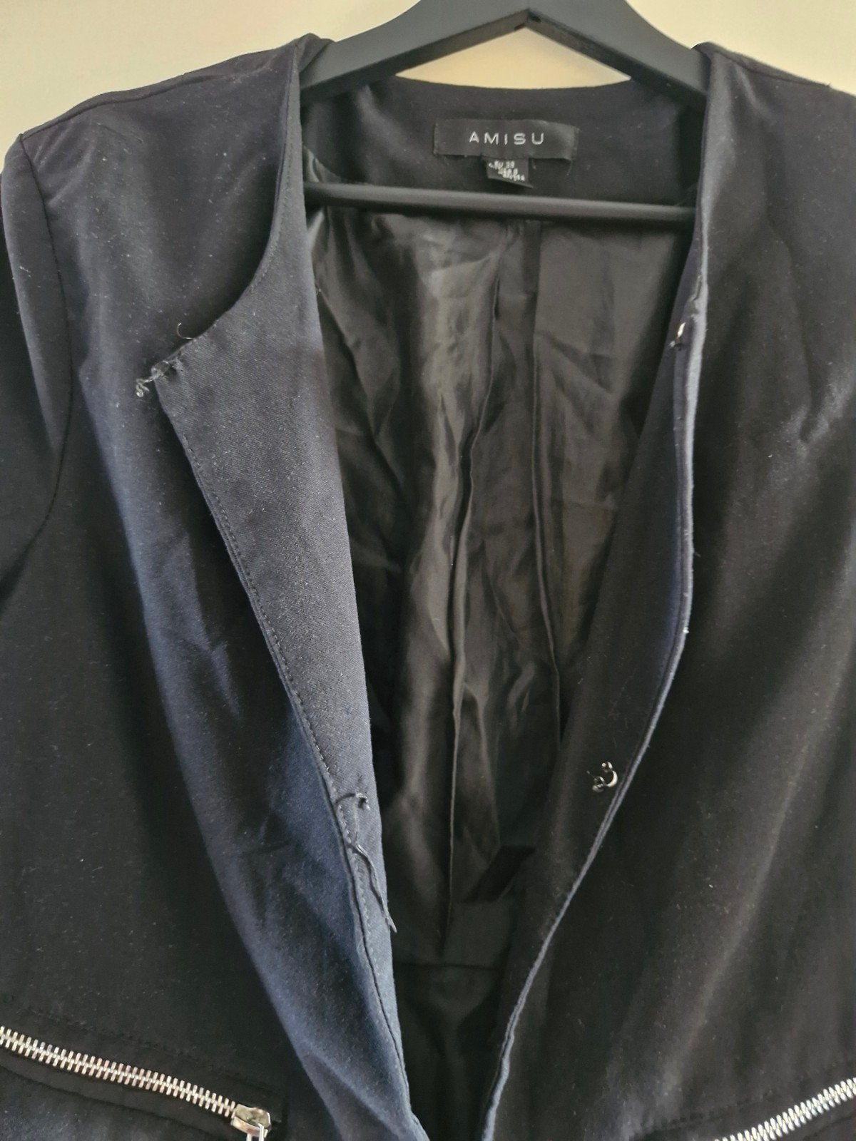 Zwarte nette blazer met ritsjes maat 38, Kleding | Dames, Maat 38/40 (M), Zwart, Onbekend, Ophalen of Verzenden