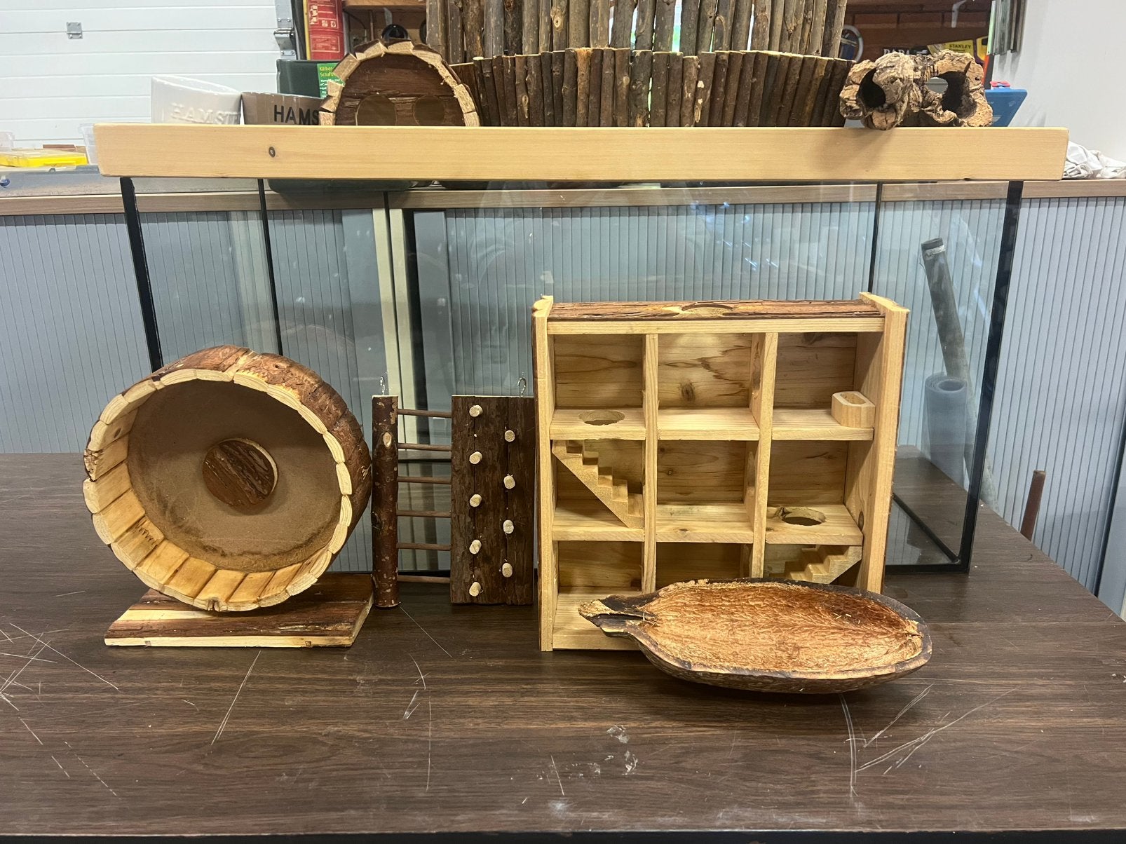Hamsterkooi glazen bak, Dieren en Toebehoren, Knaagdieren en Konijnen | Hokken en Kooien, Kooi, 75 tot 110 cm, Ophalen, Minder dan 60 cm