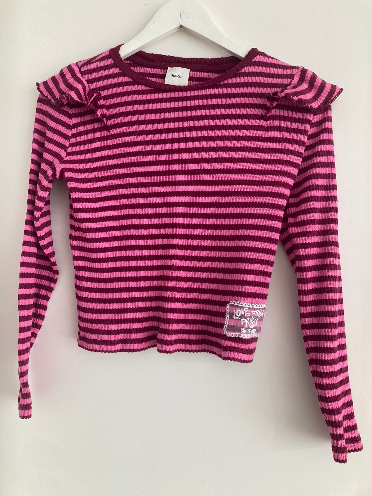 SHOEBY gestreept  t-shirt 158 1x gedragen, Kinderen en Baby's, Ophalen of Verzenden, Zo goed als nieuw, Meisje, Shirt of Longsleeve