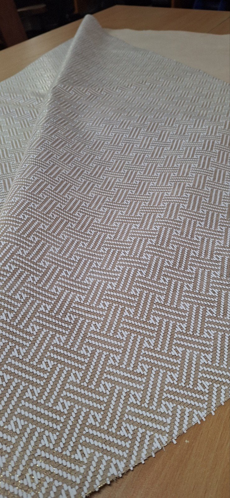 Mooie Runderprent, Goud/ wit geblokt., Overige kleuren, 120 cm of meer, Leer of Kunstleer, Nieuw