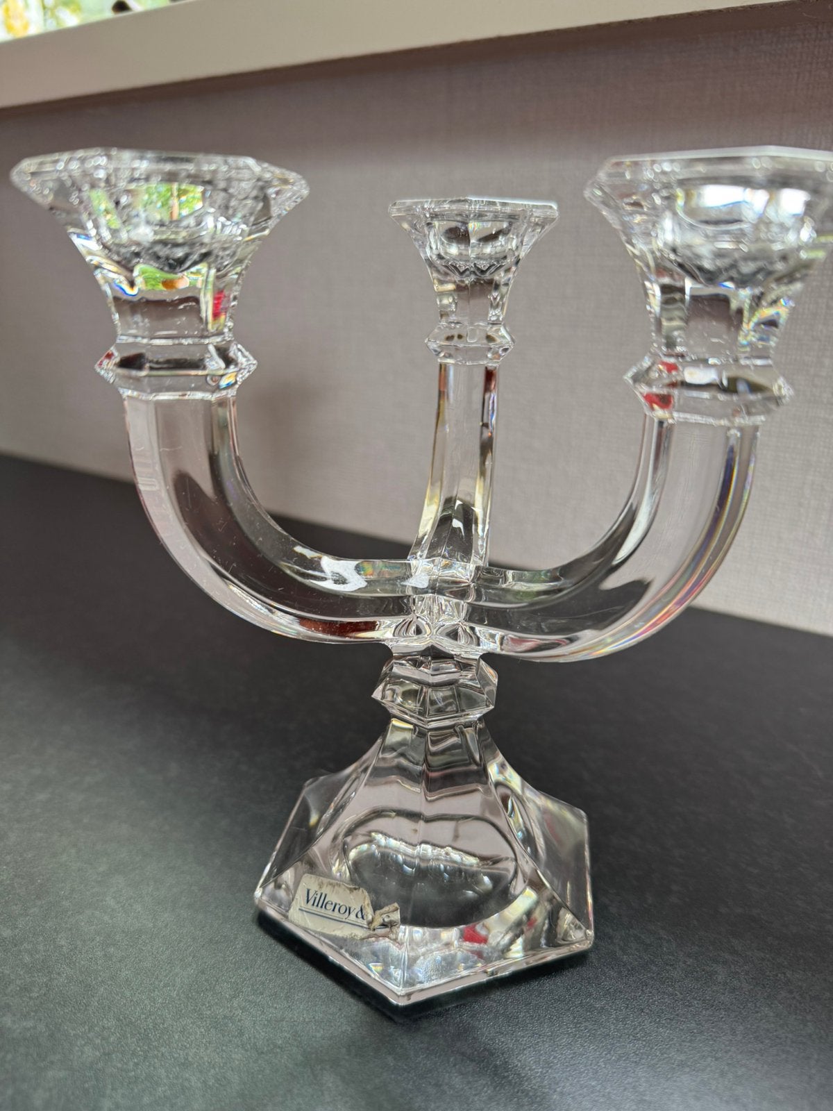 Villeroy en Boch kristallen kandelaar, Antiek en Kunst, Ophalen, Kristal