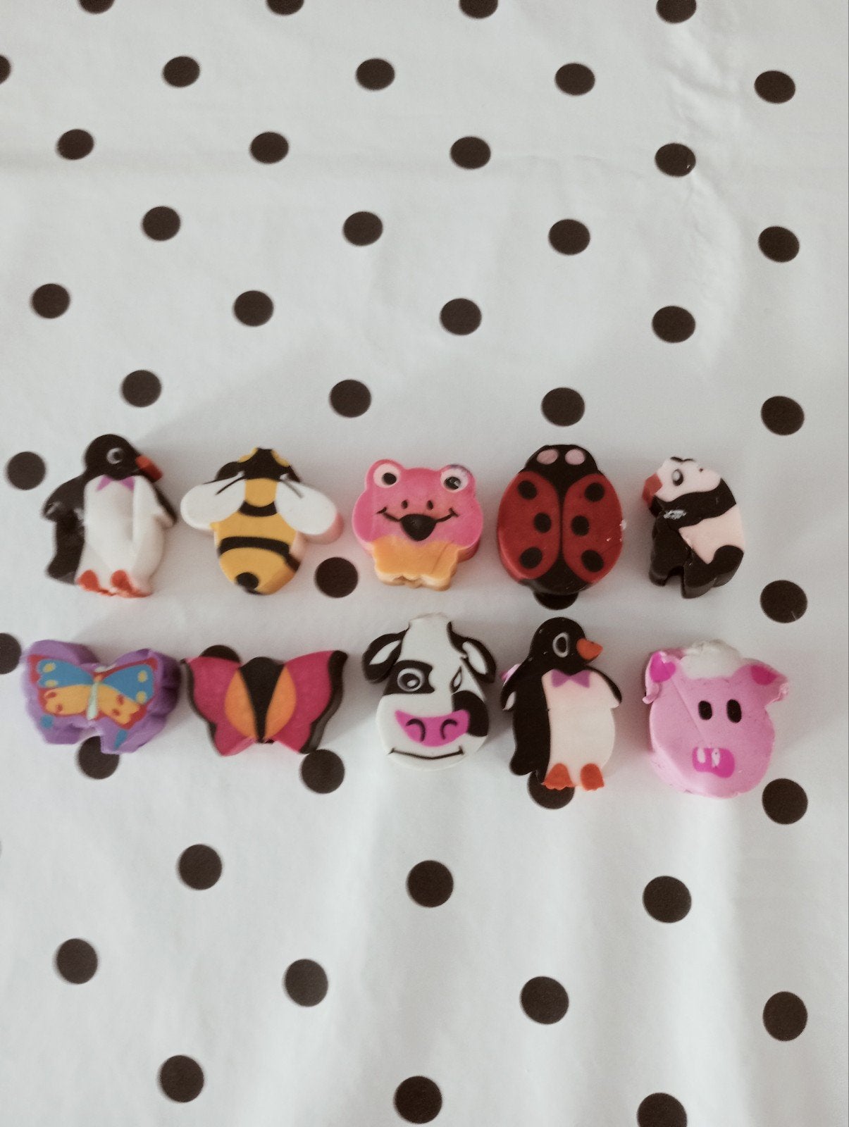 Set van 10 potloodgummetjes dieren gum voor potlood, Ophalen of Verzenden, Zo goed als nieuw