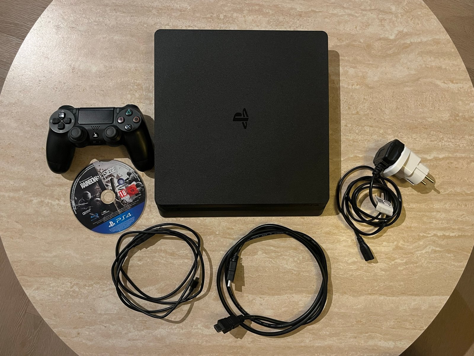 PS4 Slim 1TB + Controller, Game & Cables – Disc Drive Tested, Verzenden, 1 TB, Met 1 controller, Slim