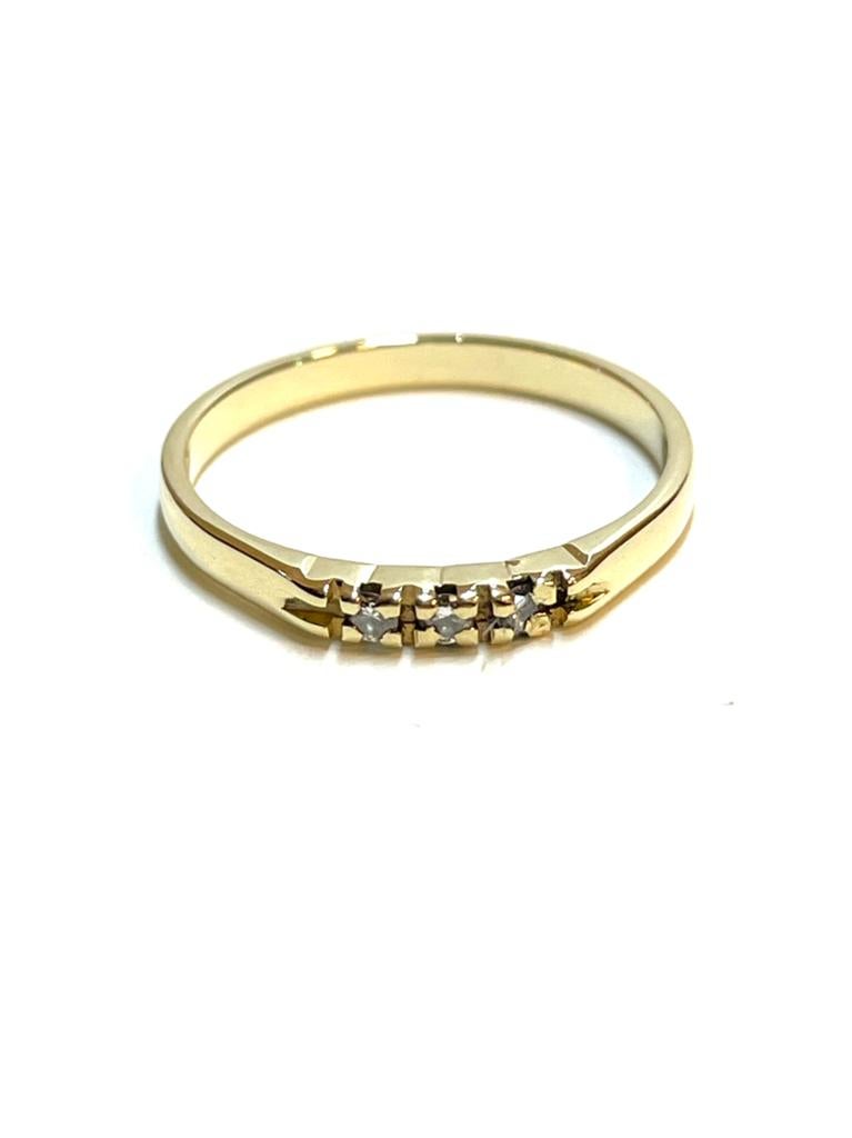 14k gouden ring met diamanten, -, -, Ophalen of Verzenden, Dame