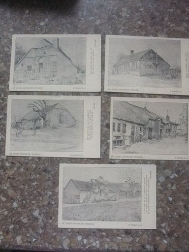 P309 Gooi - Vijf ansichten - De oude Gooische woning, Verzenden, 1920 tot 1940, Ongelopen, Noord-Holland