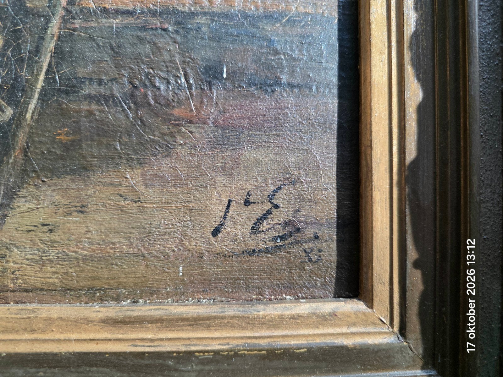 Gesigneerd Klassiek Olieverf Schilderij op Doek, Antiek en Kunst, Ophalen, Doek, Olieverf, Klassiek