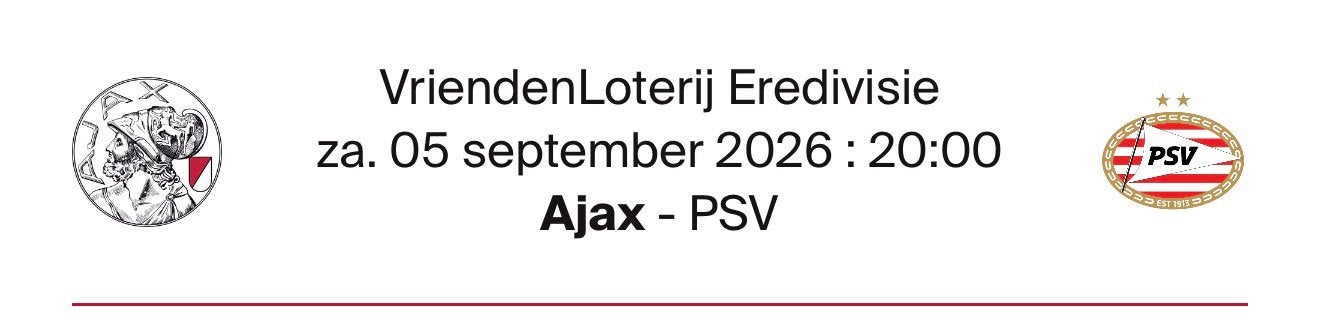 Ajax - PSV 2 tickets 117, Tickets en Kaartjes, Sport | Voetbal, Losse kaart, Twee personen, September
