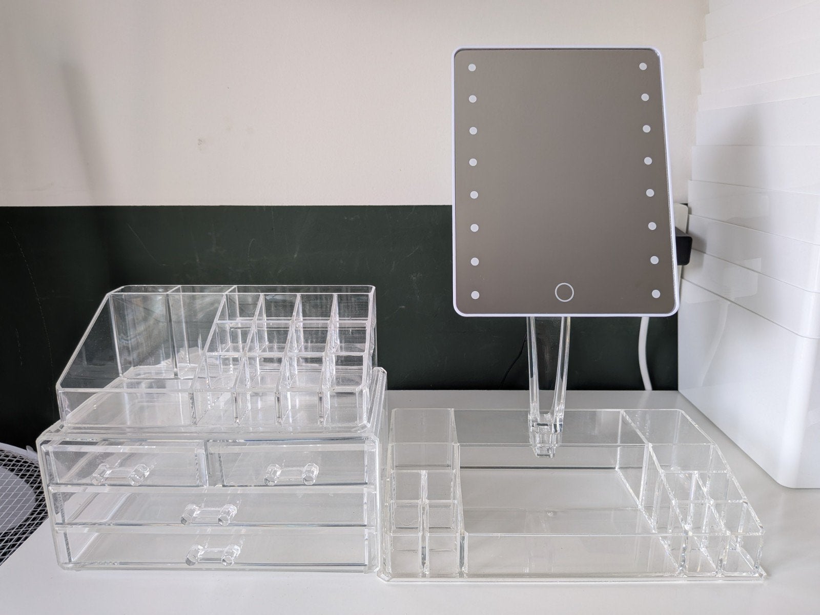 Make-up Organizer Set met LED Spiegel, Ophalen