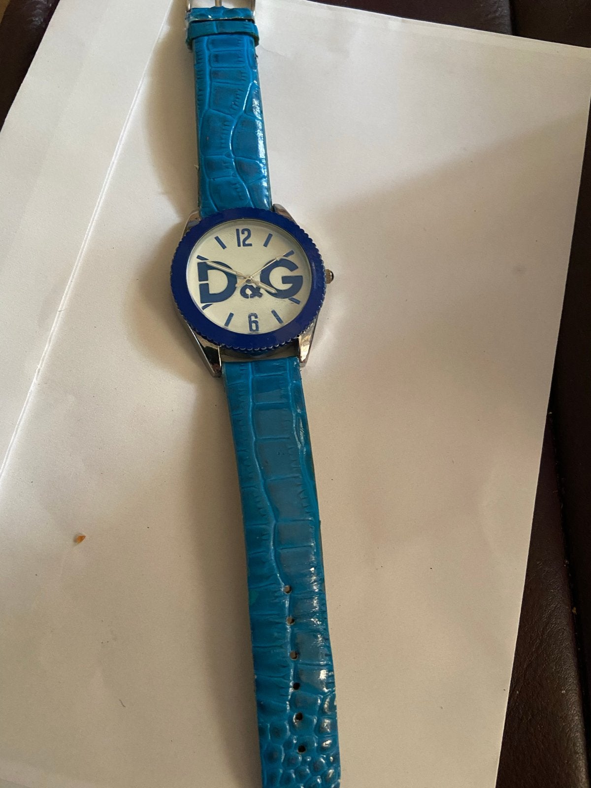 Dolce & Gabbana horloge met originele leren bandje, Sieraden, Tassen en Uiterlijk, Horloges | Dames, Staal, Polshorloge, Ophalen of Verzenden