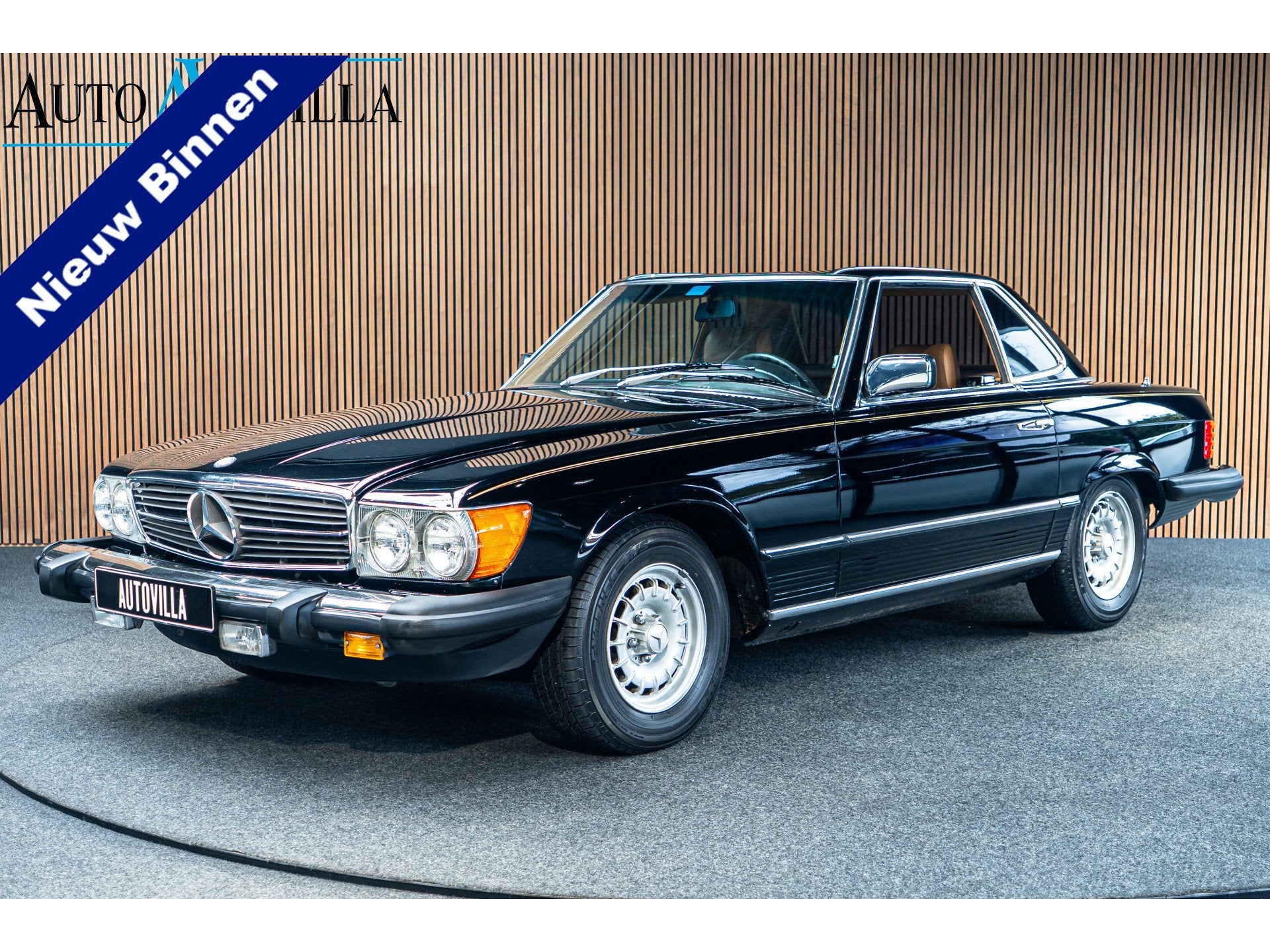 Mercedes-Benz SL-Klasse 380 SL Aut. Hardtop Beige leer Airco, Achterwielaandrijving, Beige, Cabriolet, Zwart