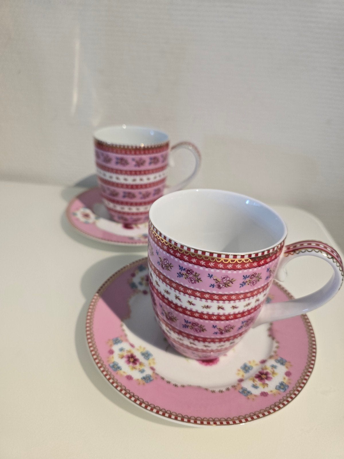 Nieuw Pip Studio servies set grote mokken- Roze met bloemen, Verzenden, Pip Studio, Nieuw, Kop(pen) en/of Schotel(s)