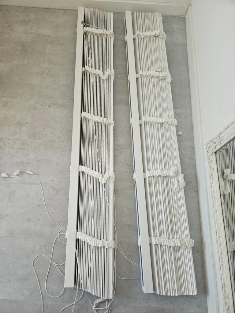 Houten jaloezieën - Wit, Ophalen, Gebruikt, 200 cm of meer, Wit
