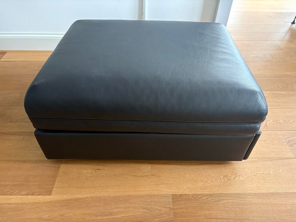 IKEA Slaappoef Zwart Leer - Zeldzaam & Compact, Ophalen, Gebruikt, Leer, 75 tot 100 cm