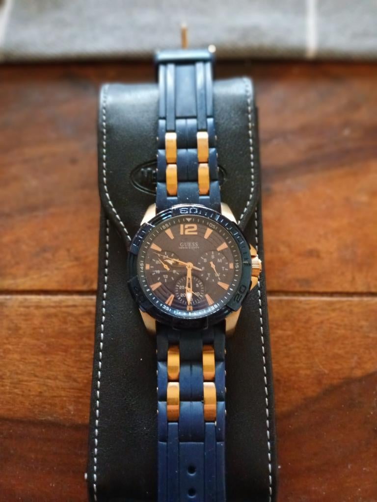 Guess Herenhorloge W0366G4 - Blauw/Roségoud, Overige merken, Staal, Polshorloge, Overige materialen