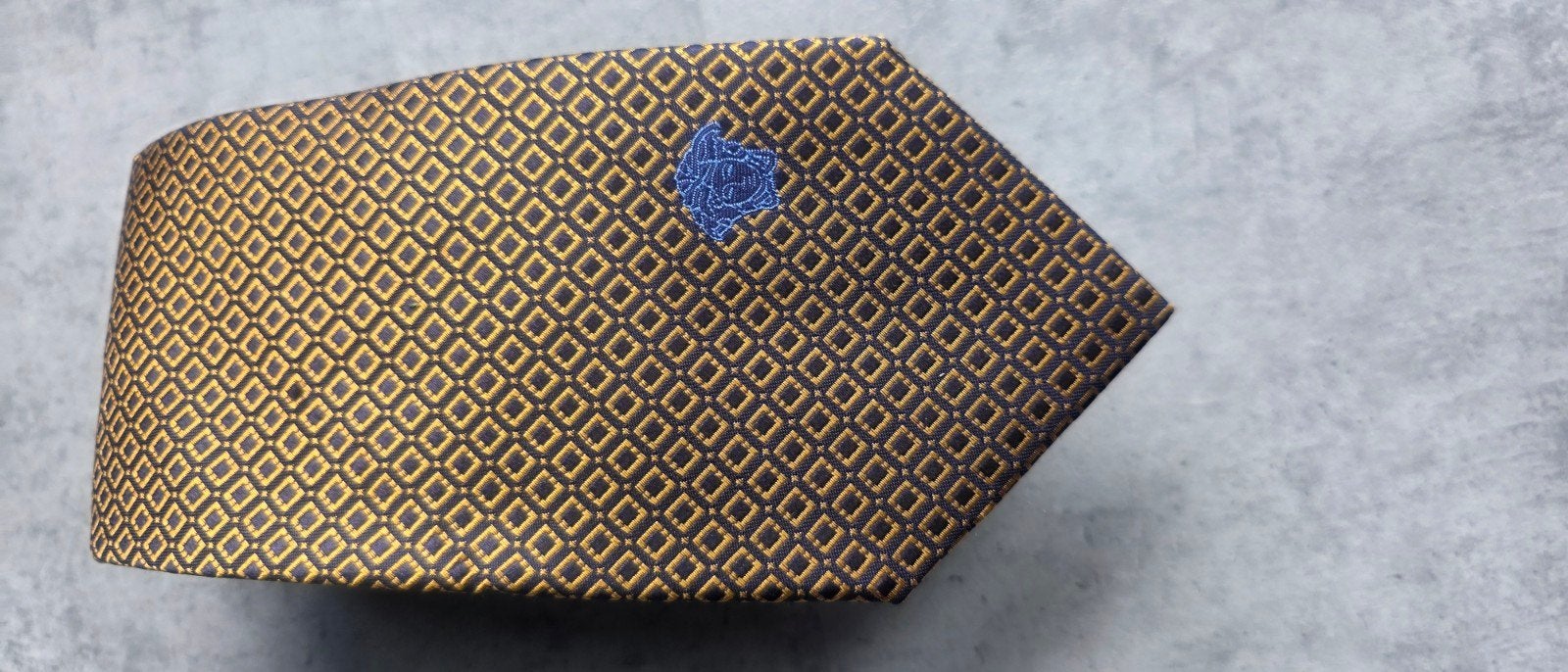 Nieuwe Versace Stropdas - Goudkleurig met Patroon, Ophalen, Nieuw, Met patroon, Goud