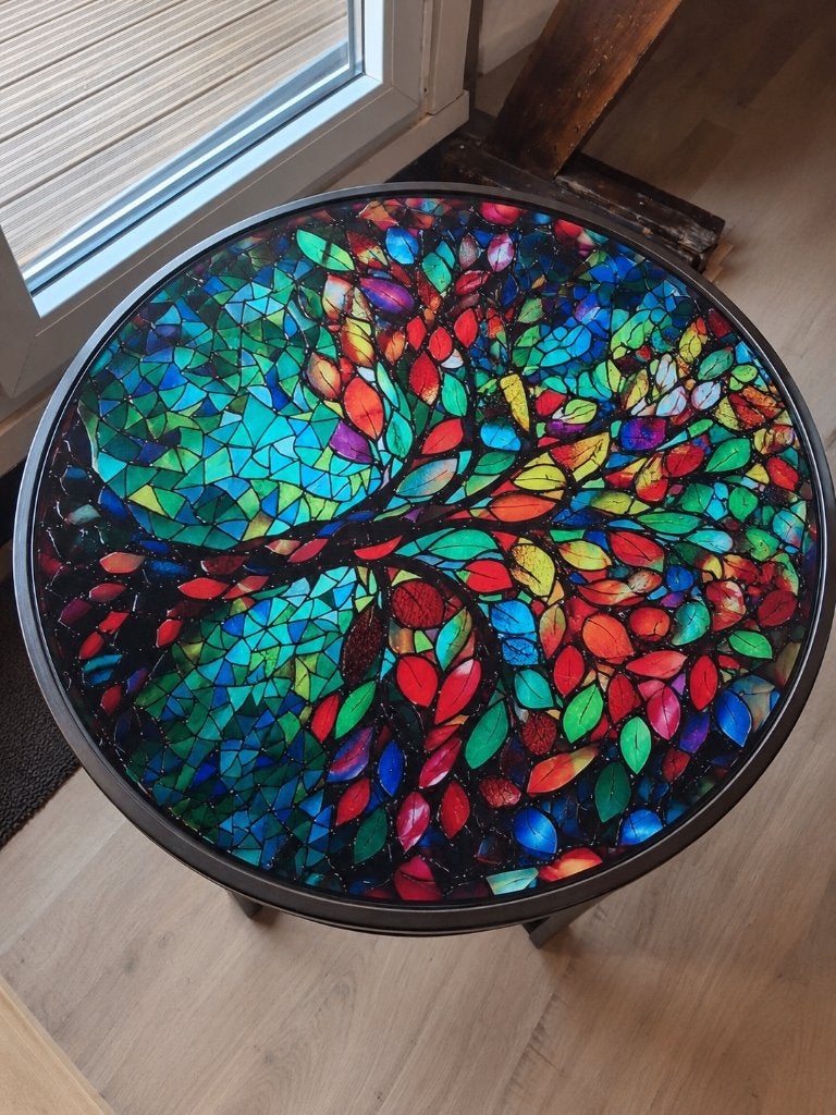 Salontafel mozaïek glas, Ophalen, 50 – 75, 50 tot 100 cm, Rond
