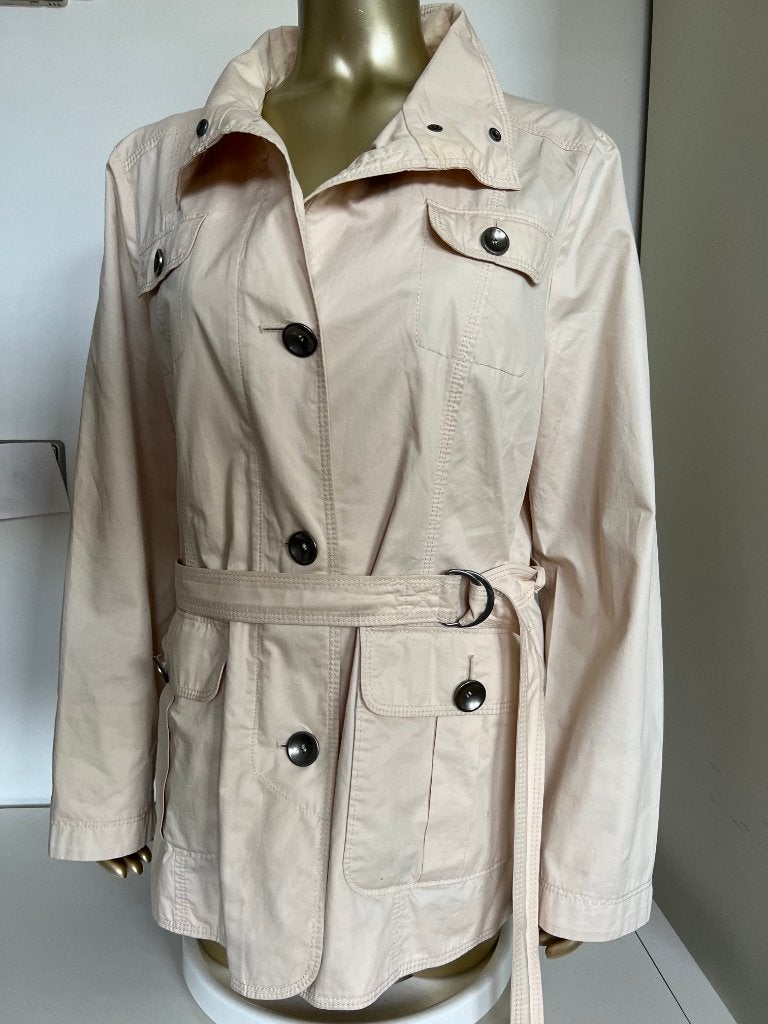 Korte beige zomerjas, trenchcoat, Gerry Weber, mt. 40, Maat 38/40 (M), Beige, Ophalen of Verzenden, Gedragen
