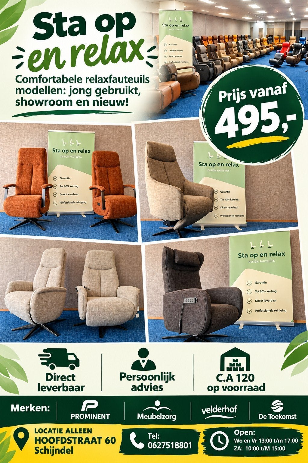 sta op relax fauteuil Prominent Sorisso ZGAN luxe op accu🔋, Ophalen of Verzenden, Zo goed als nieuw, Staopenrelax@gmail.com, Sta-op-en-relax