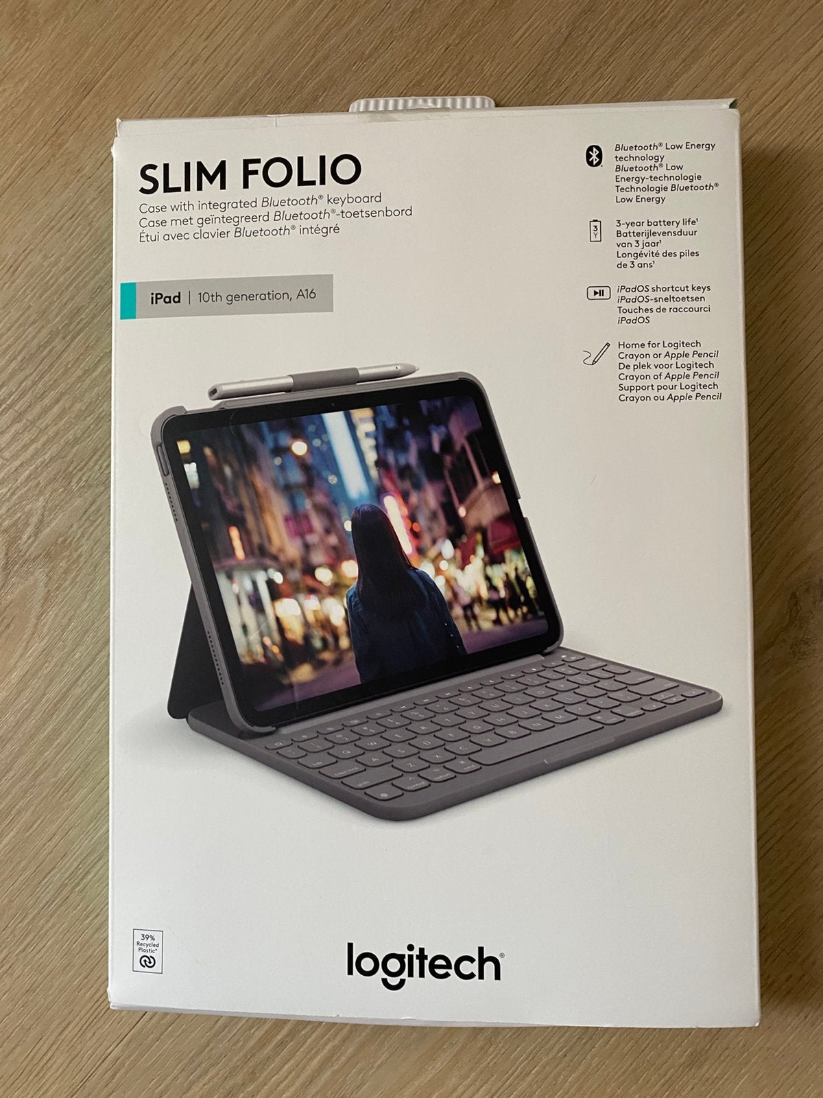 Logitech Slim Folio toetsenbordhoes iPad 10e generatie A16, Computers en Software, Apple iPads, Ophalen, Nieuw