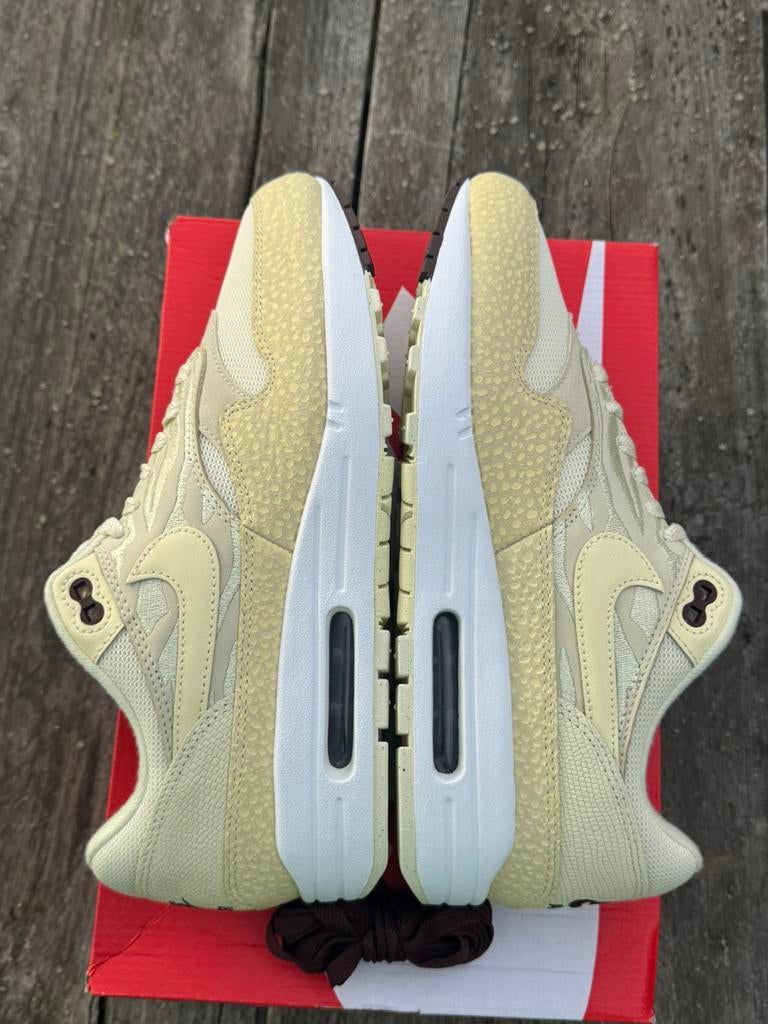 Nike Air Max 1 Safari Coconut Milk 44 Eu, Overige kleuren, Nieuw, Ophalen of Verzenden, Sneakers of Gympen
