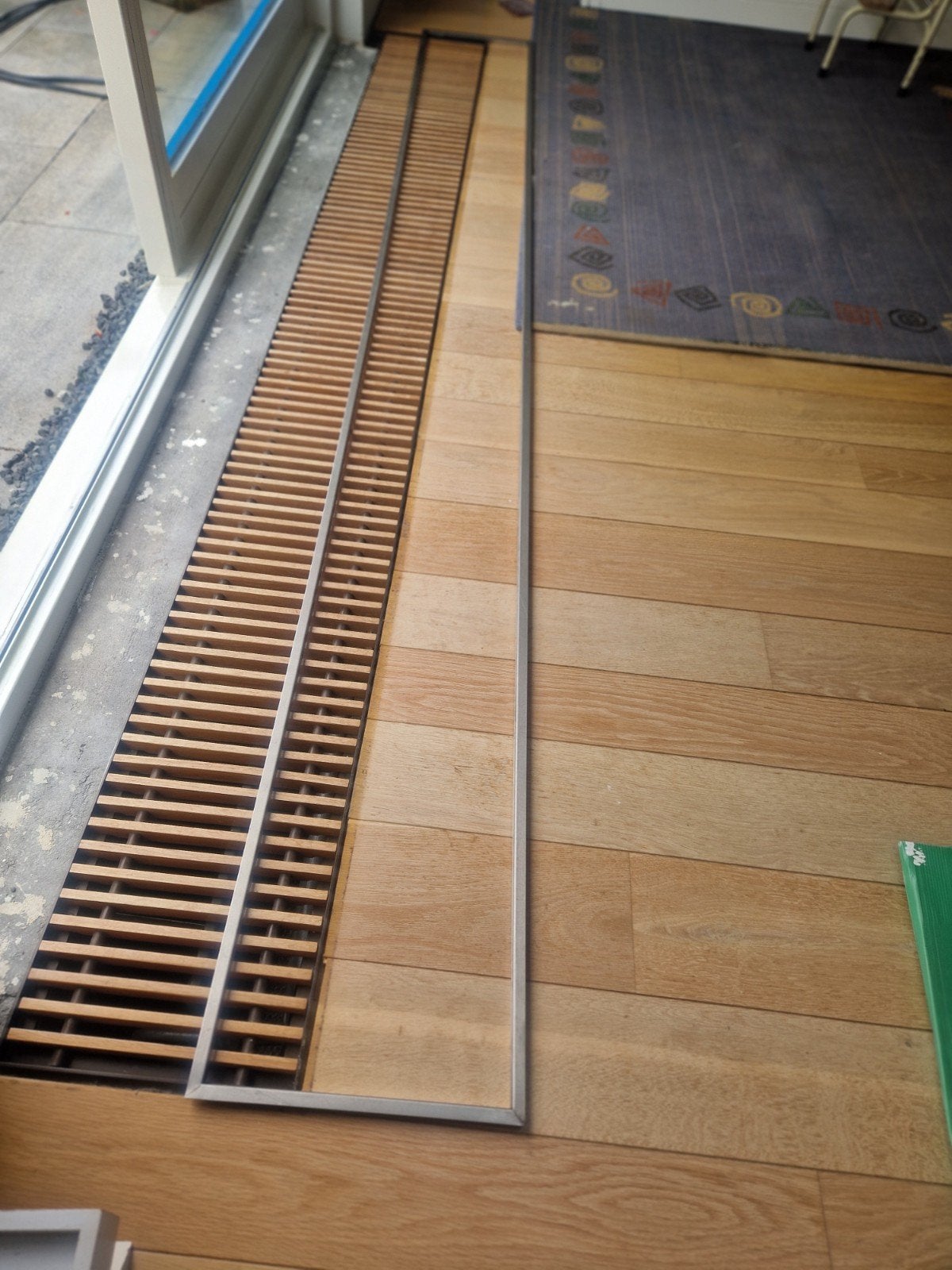 Convectorputrooster hout met RVS omlijsting (3160x340mm), Ophalen, Gebruikt, Minder dan 30 cm, Overige typen