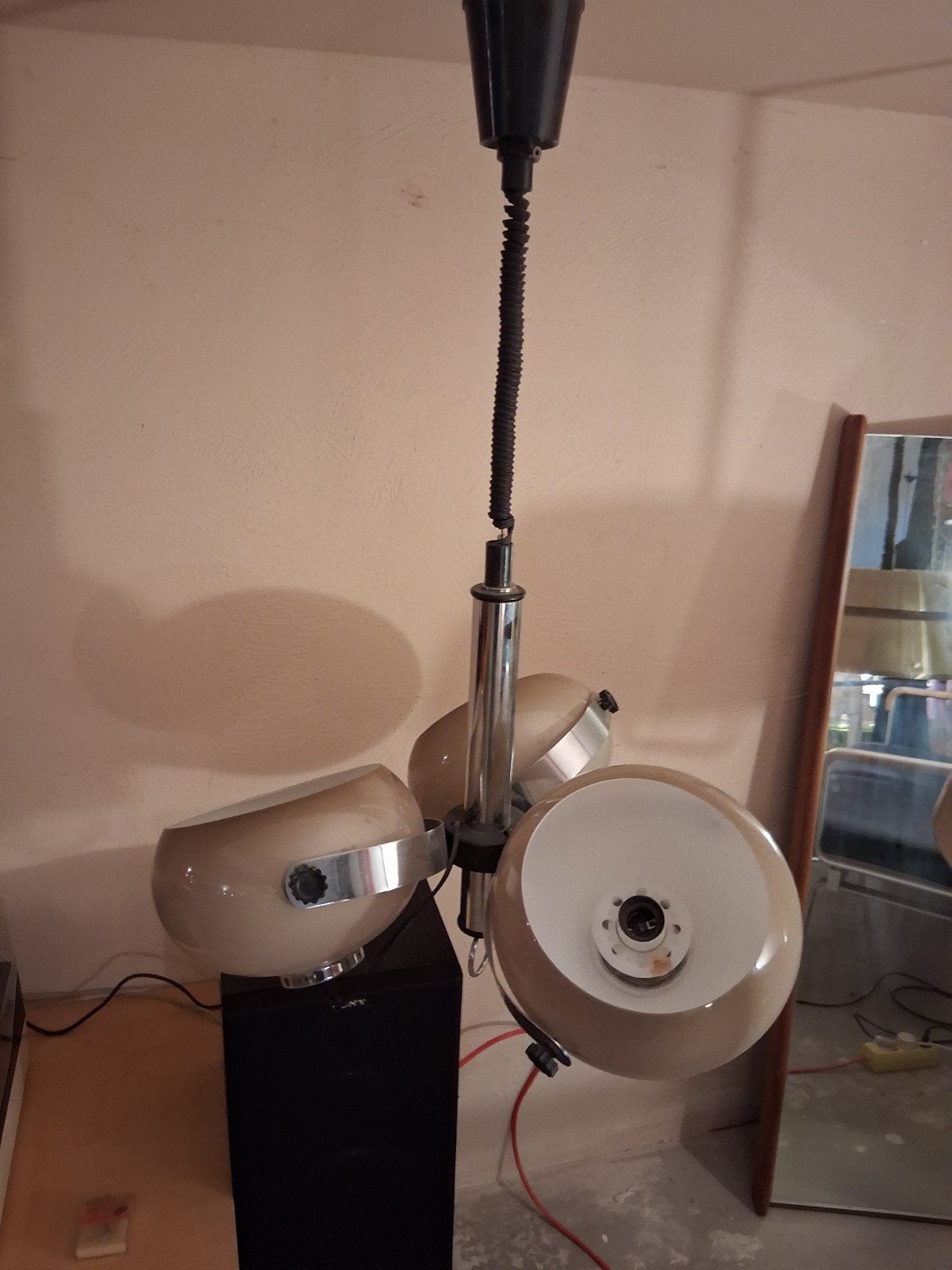 Dijkstra 3 lichtpunten hanglamp, Ophalen, Vintage, E27 (groot), Kunststof