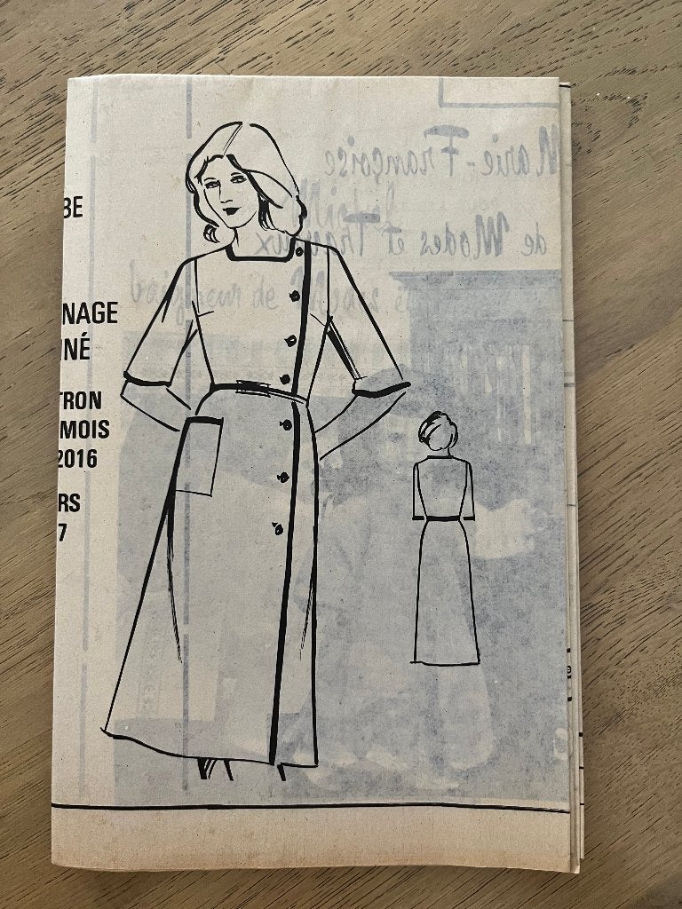 Frans Vintage Naaipatroon – Robe en Fin Lainage Chiné, Overige merken, Overige typen, Vrouw, Ophalen of Verzenden