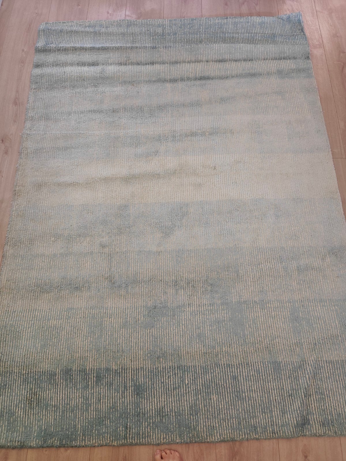 Vloerkleed in verschillende tinten blauw/turquoise, Ophalen, 150 tot 200 cm, 200 cm of meer, Groen
