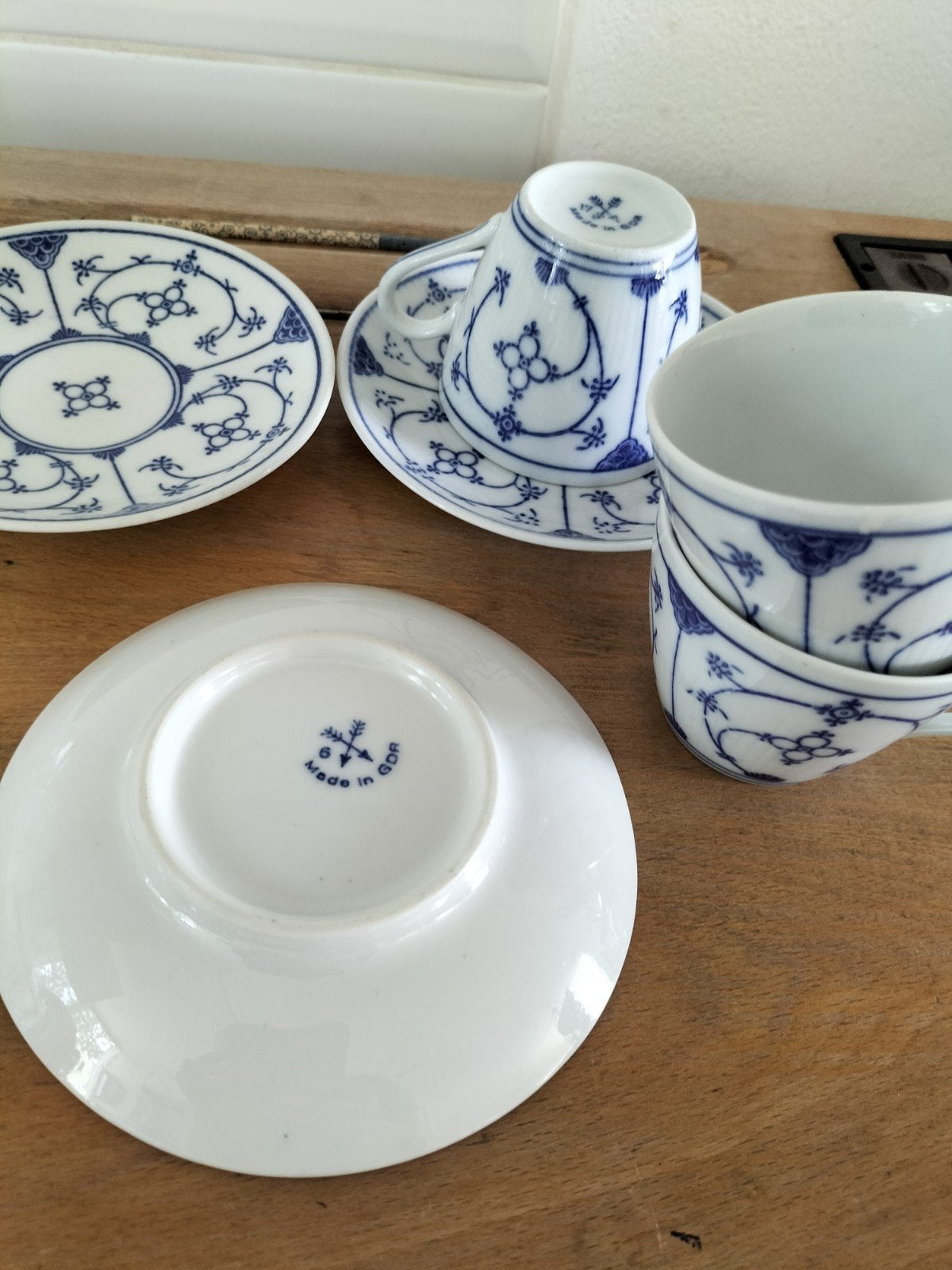 Vintage Made in GDR 3x porseleinen kop en schotel set, Ophalen