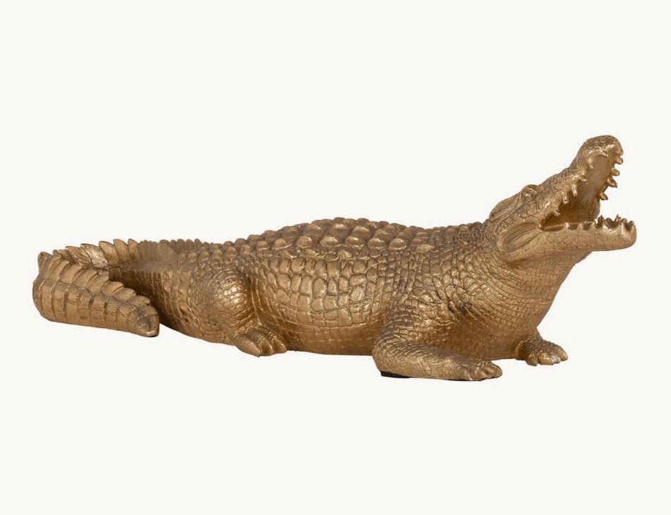 Richmond Interiors Decoratief object Crocodile, Ophalen, Nieuw, Goud, Overige materialen