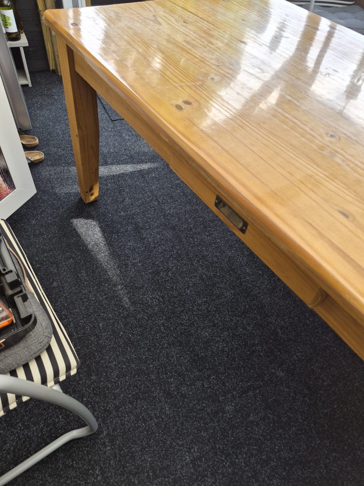 Grenen eettafel 180x90 met afneembaar tafelblad, Gebruikt, 150 tot 200 cm, Rechthoekig, 50 tot 100 cm