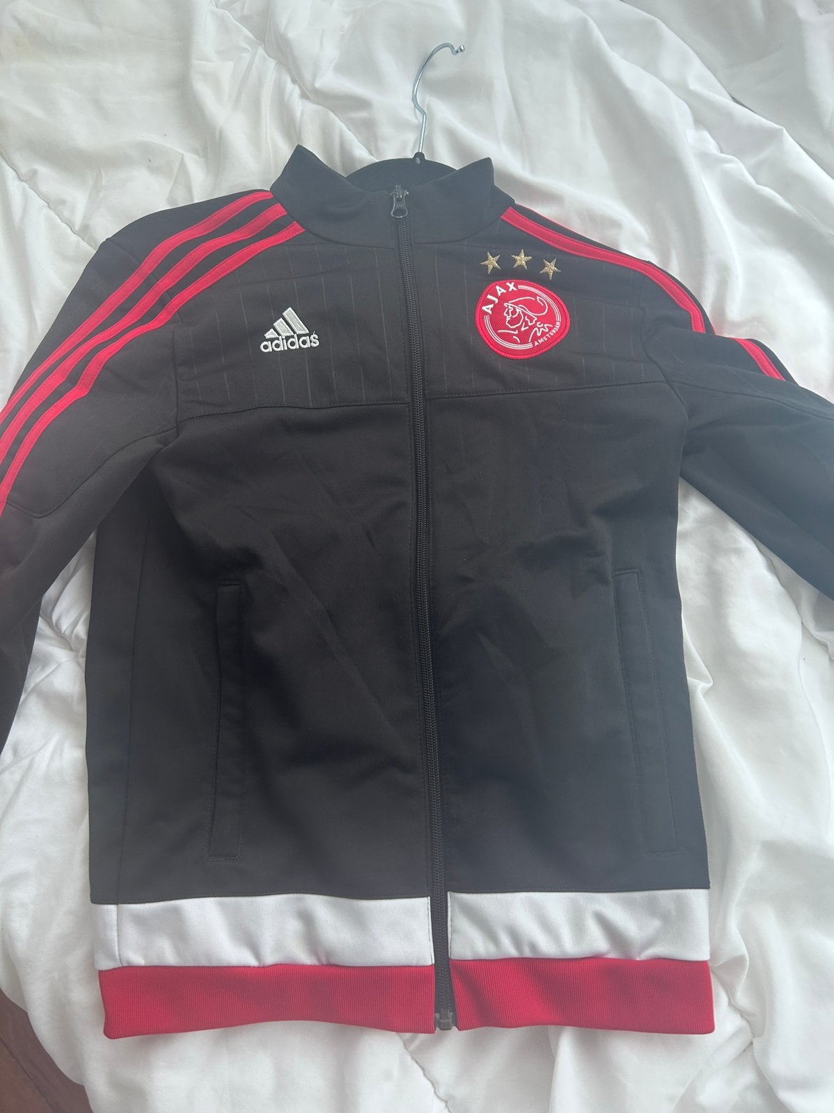 Ajax vest adidas maat 152 jas zwart jack trainings voetbal, Ophalen of Verzenden, Zo goed als nieuw, Jongen of Meisje, Trui of Vest