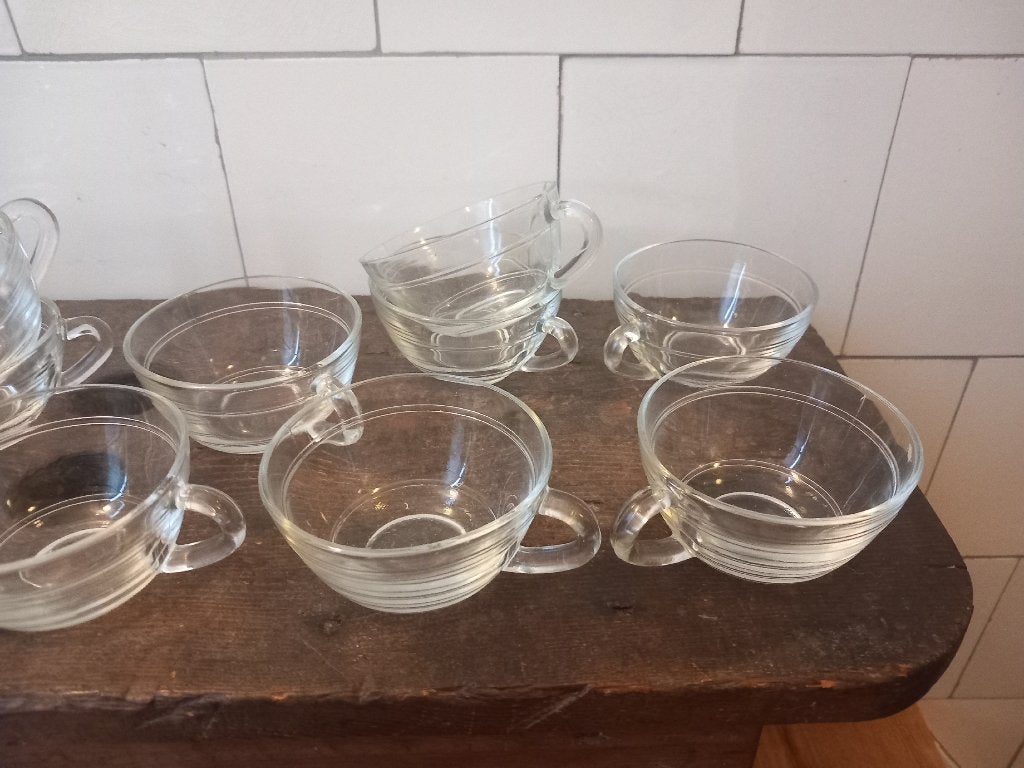 vintage kopjes duralex, made in france, espresso, 12 stuks, Ophalen, Glas, Overige stijlen, Overige typen