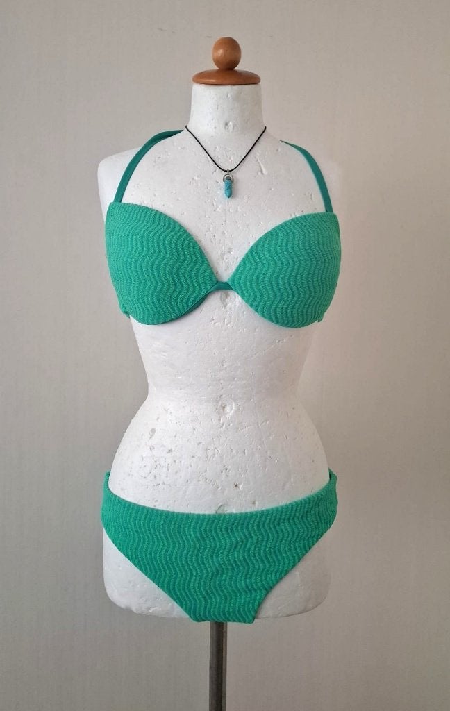 Groene bikini met structuur, Verzenden, Nieuw, Loavies, Bikini