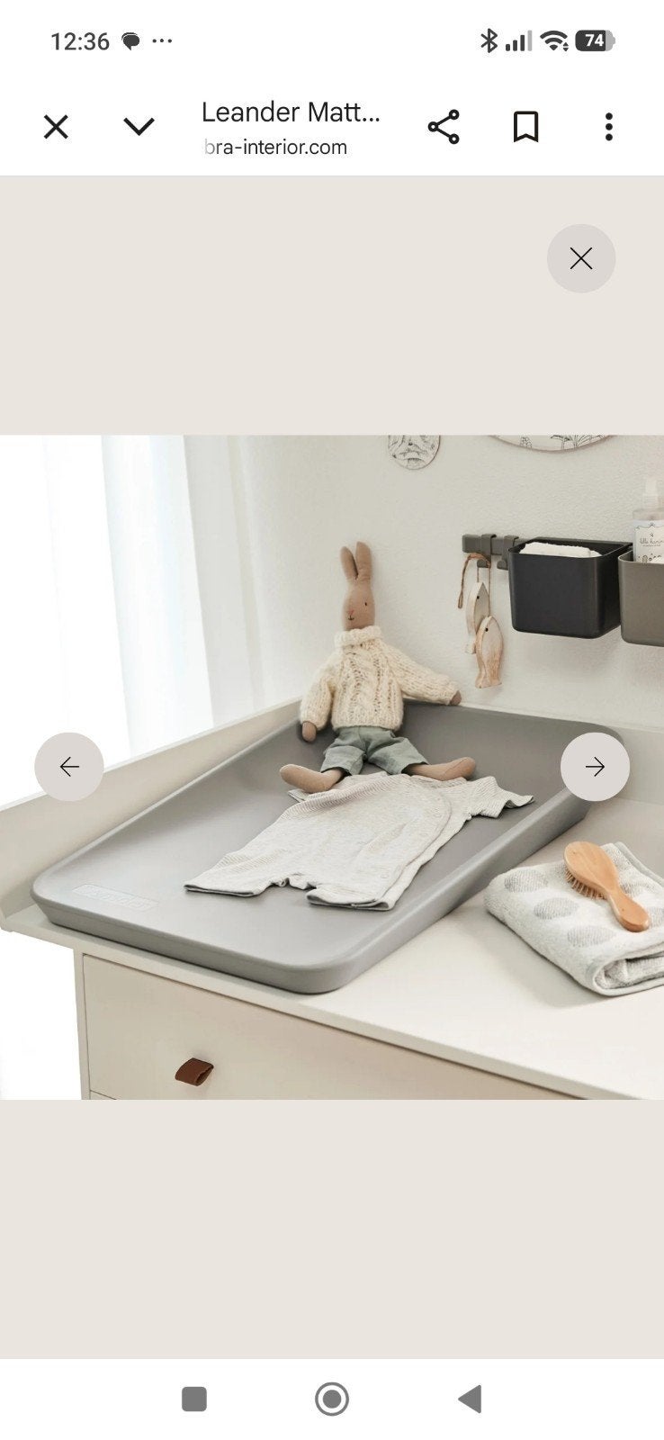 Leander Matty Aankleedkussen - Pearl Grey, Overige merken, Aankleedkussen, Nieuw, Ophalen of Verzenden