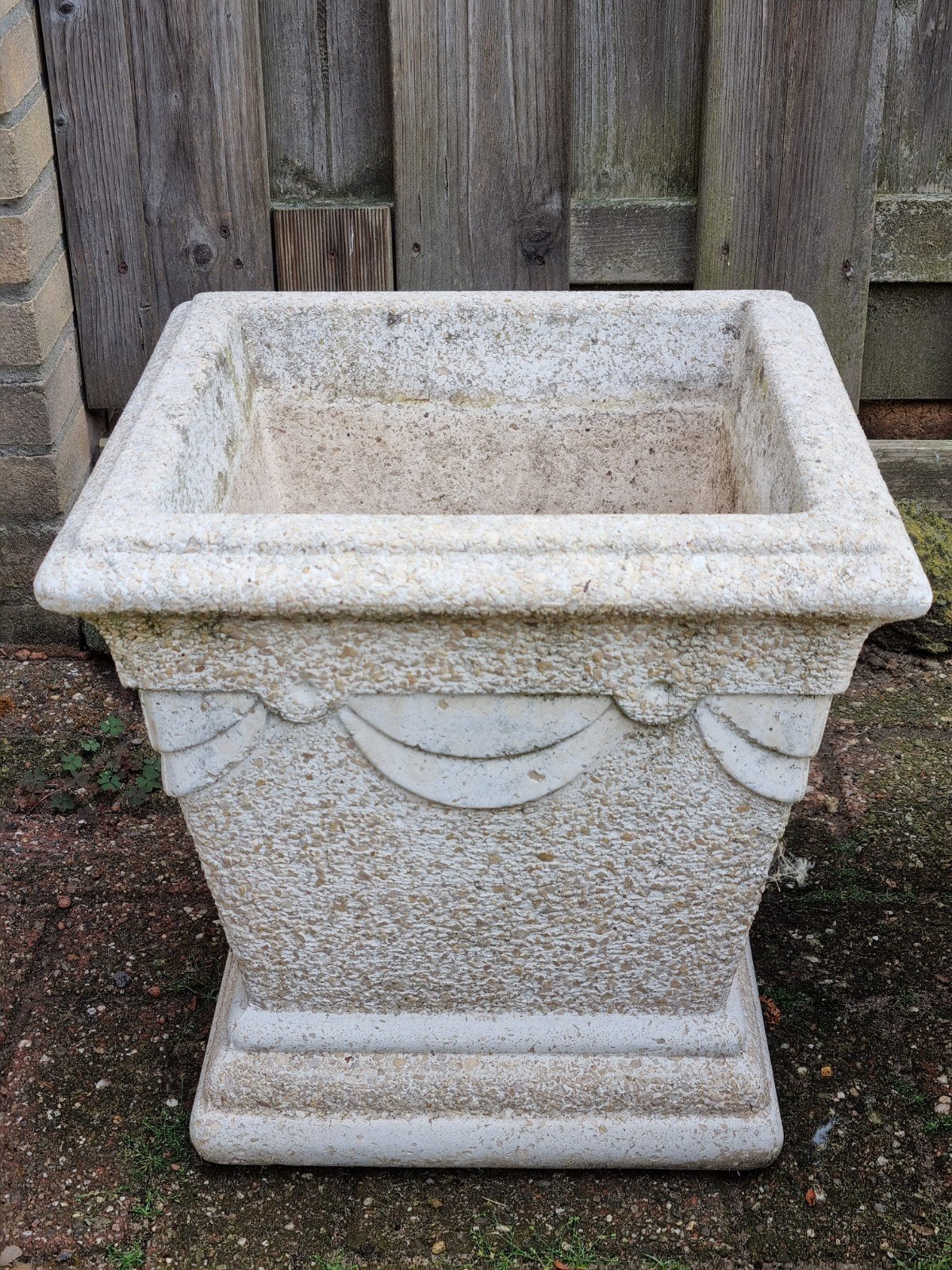 Betonnen plantenbak  -   bloempot, Gebruikt, Vierkant, Minder dan 40 cm, Beton