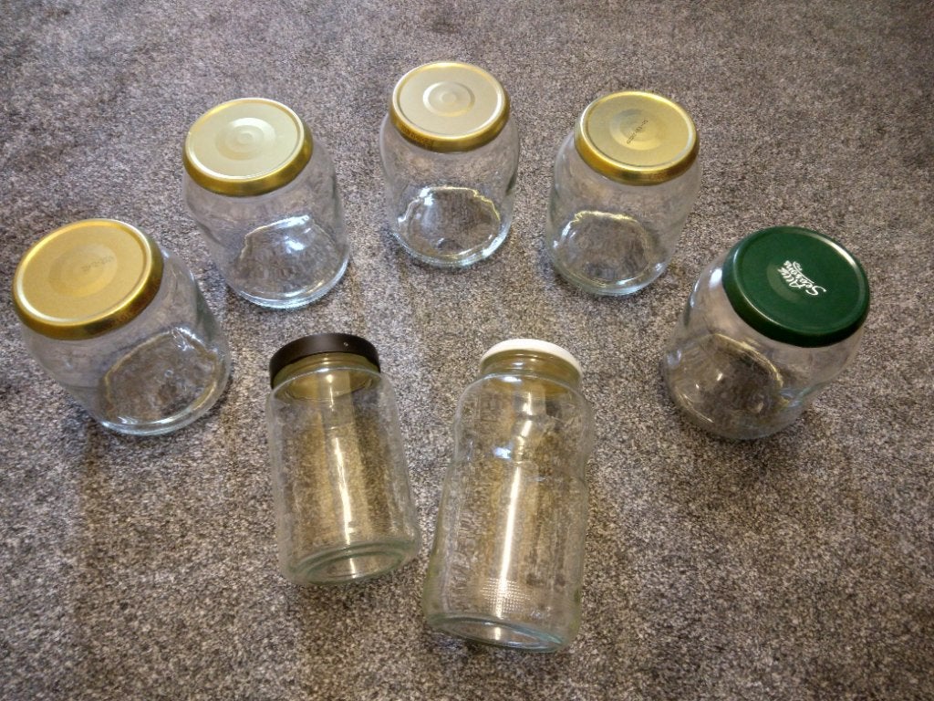7 glazen potten groot / inmaken groenten /fruit of opruimen, Huis en Inrichting, Keuken | Potten en Pannen, Ophalen of Verzenden