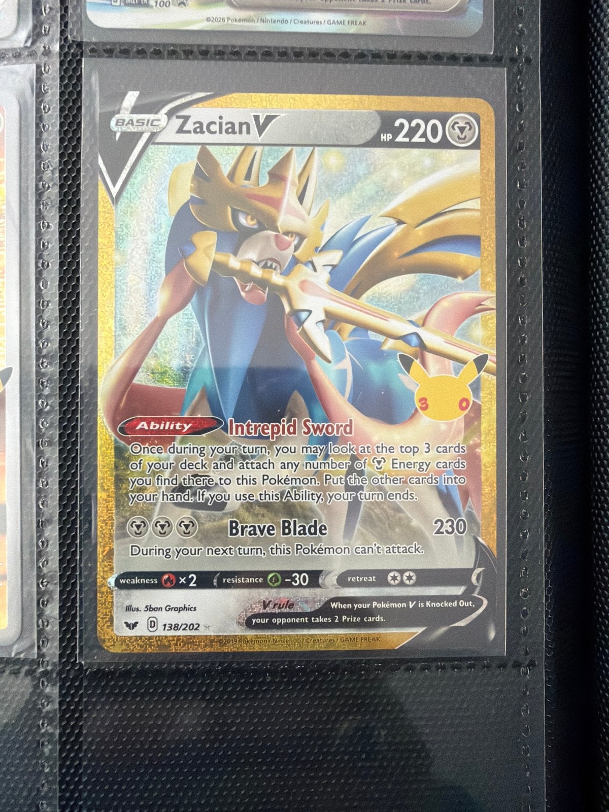 Pokémon Kaart: Zacian V (138/202) - Zo goed als nieuw, Ophalen of Verzenden, Zo goed als nieuw, Losse kaart
