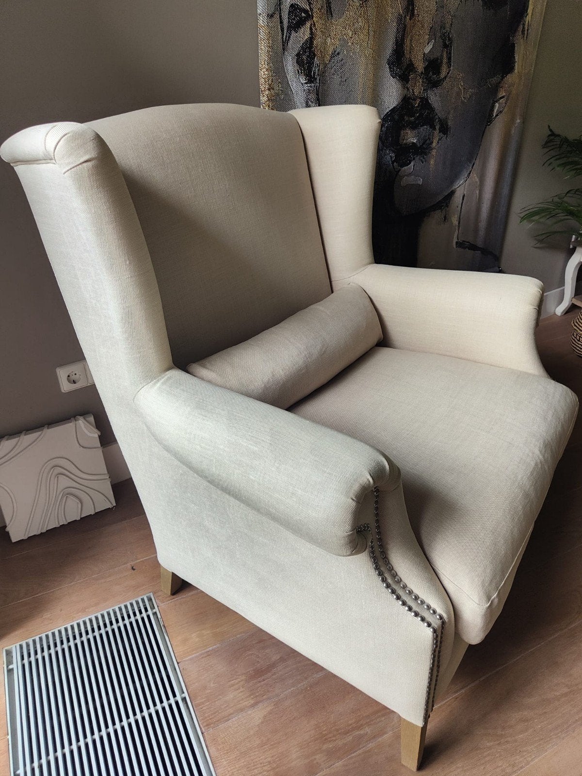 Comfortabele Loveseat Oorfauteuil - Beige, Huis en Inrichting, Ophalen, 100 tot 125 cm, Zo goed als nieuw, 100 tot 125 cm